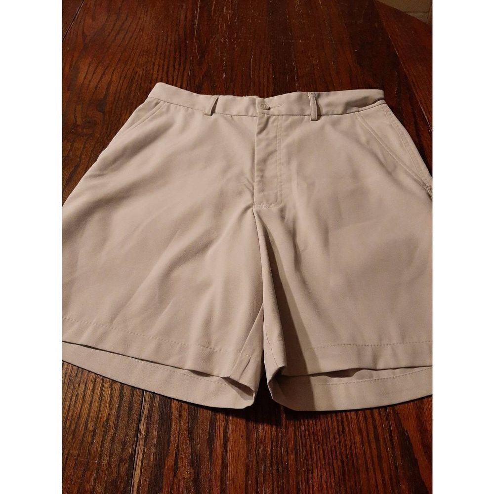 Mens Size 30 Pebble Beach Performance Light Khaki Tan Flat Front Shorts